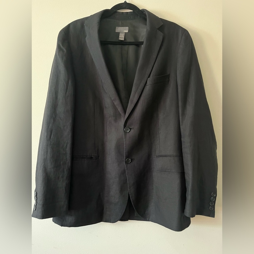 Men’s black linen blazer